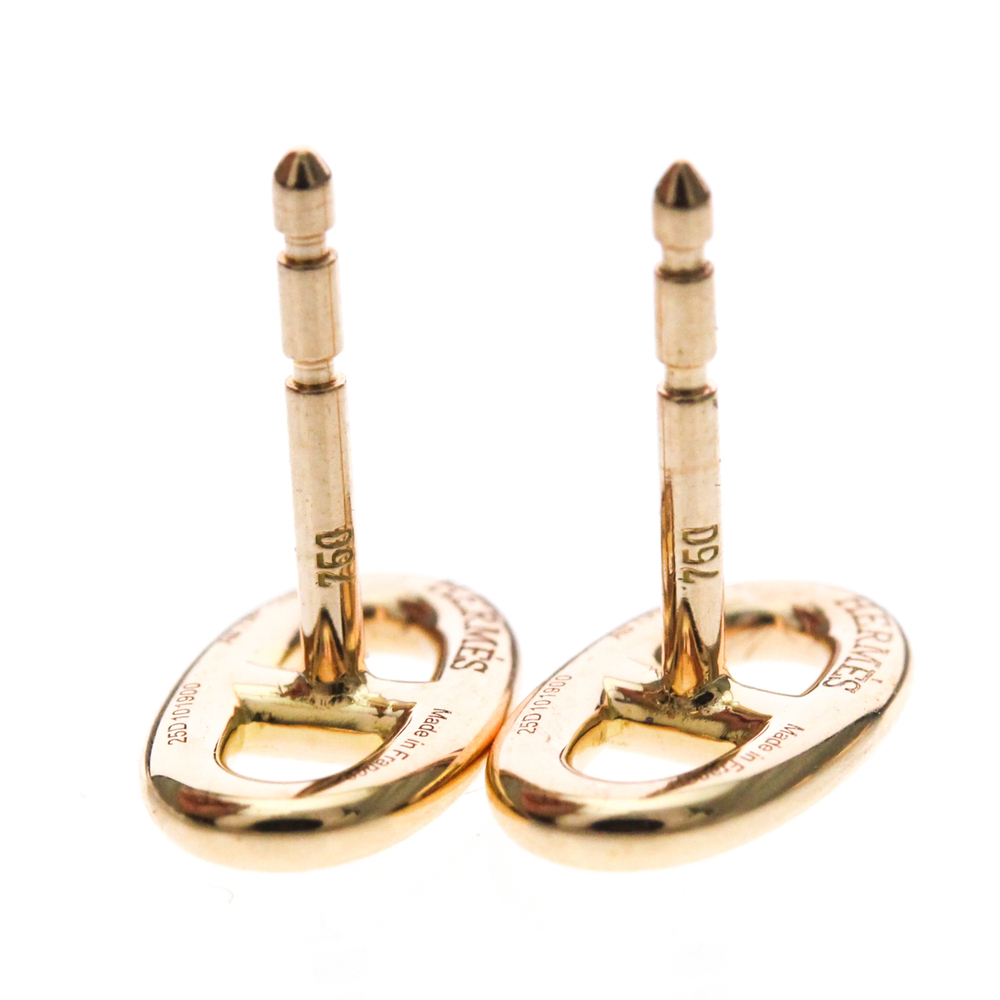 HERMES Chaine D'ancre Earrings 18K Pink Gold Polished - Picture 9 of 11